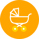 Icon of a baby stroller.